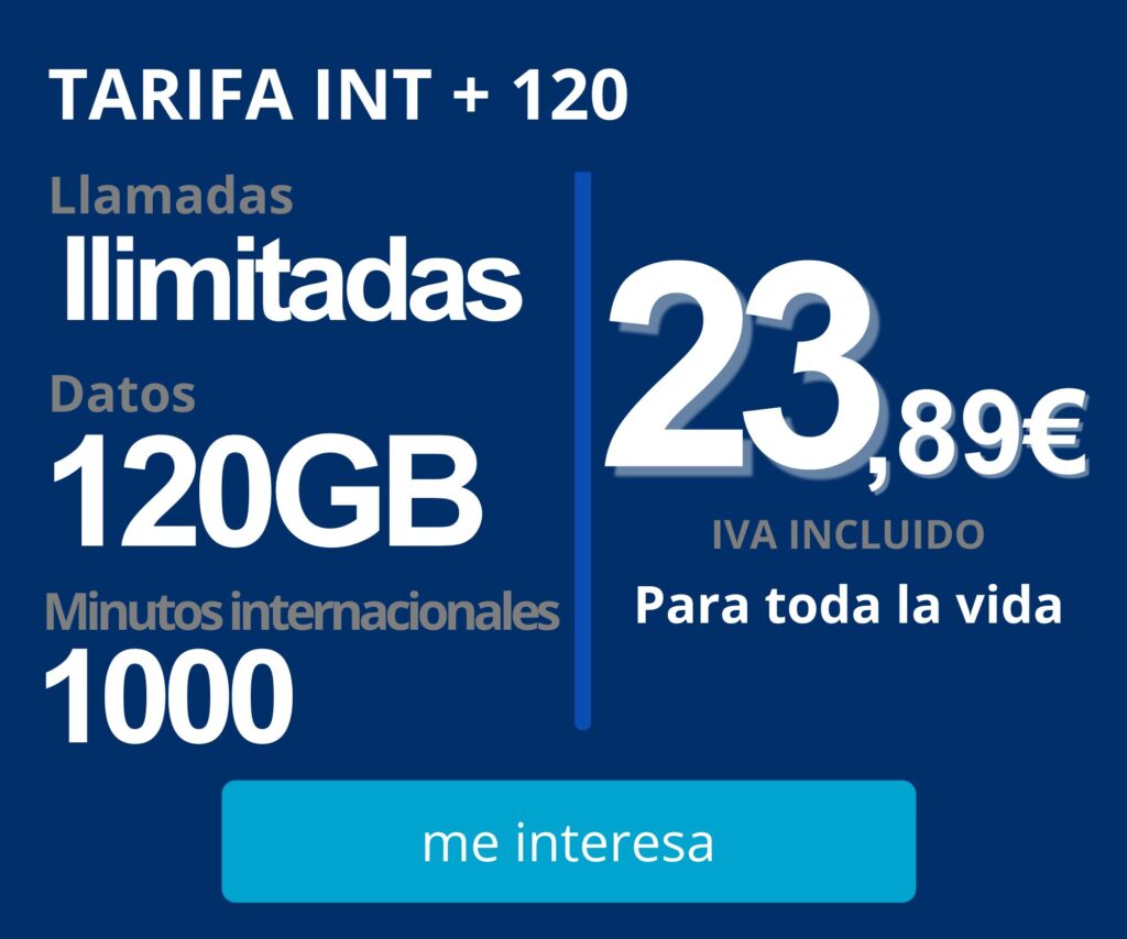 Tarifa Internacional + 120GB