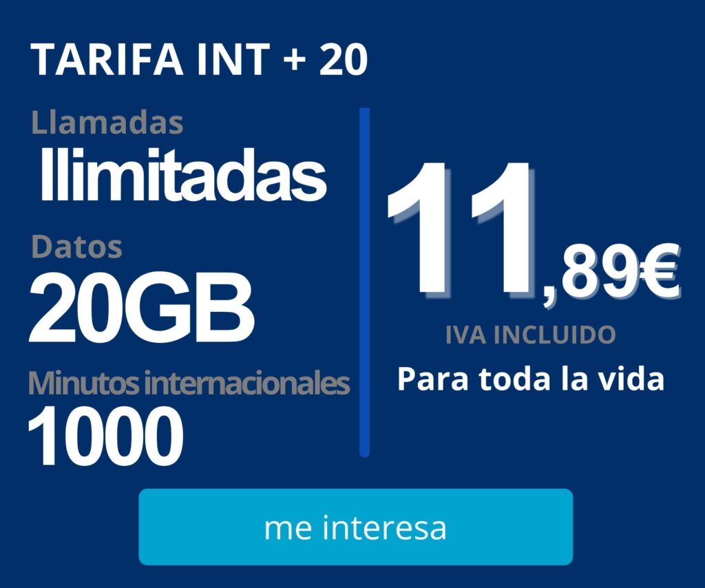 Tarifa Internacional + 20GB