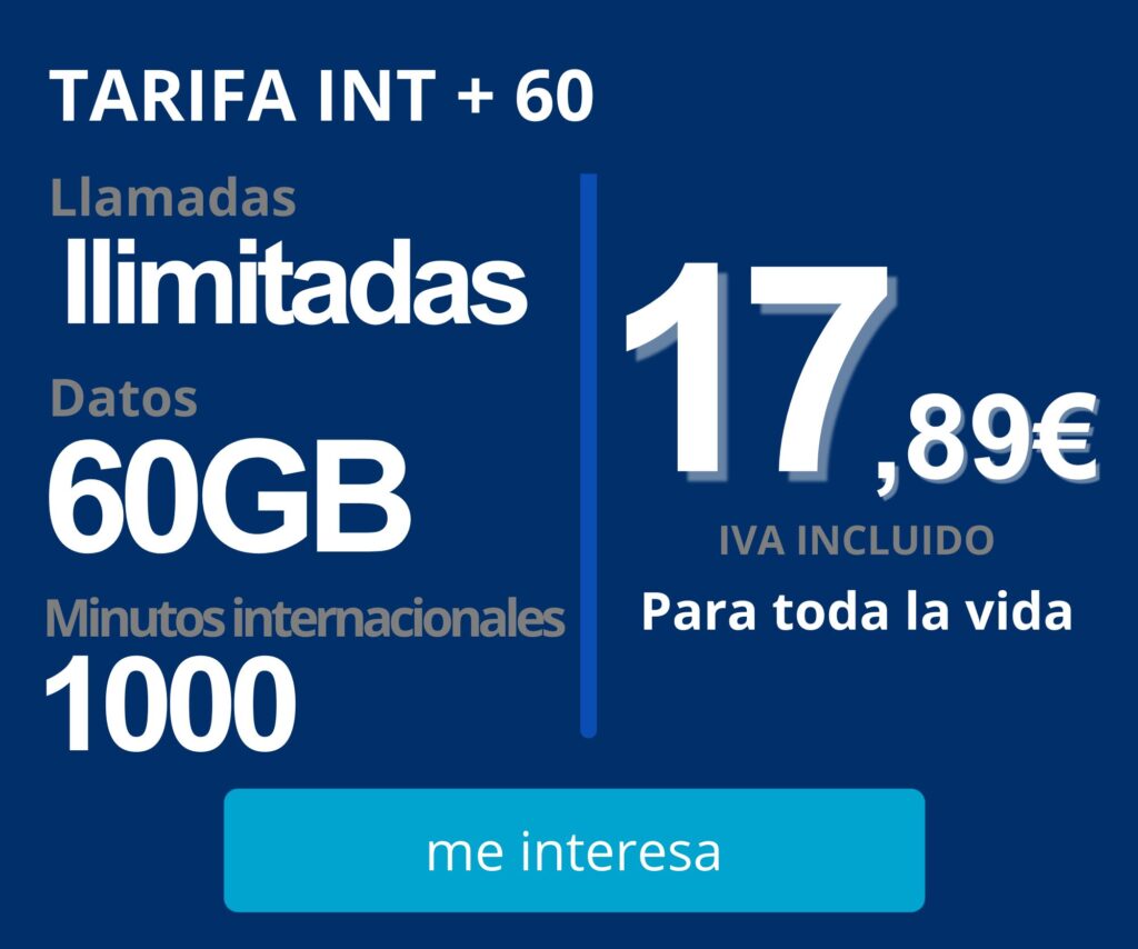 Tarifa Internacional + 60GB