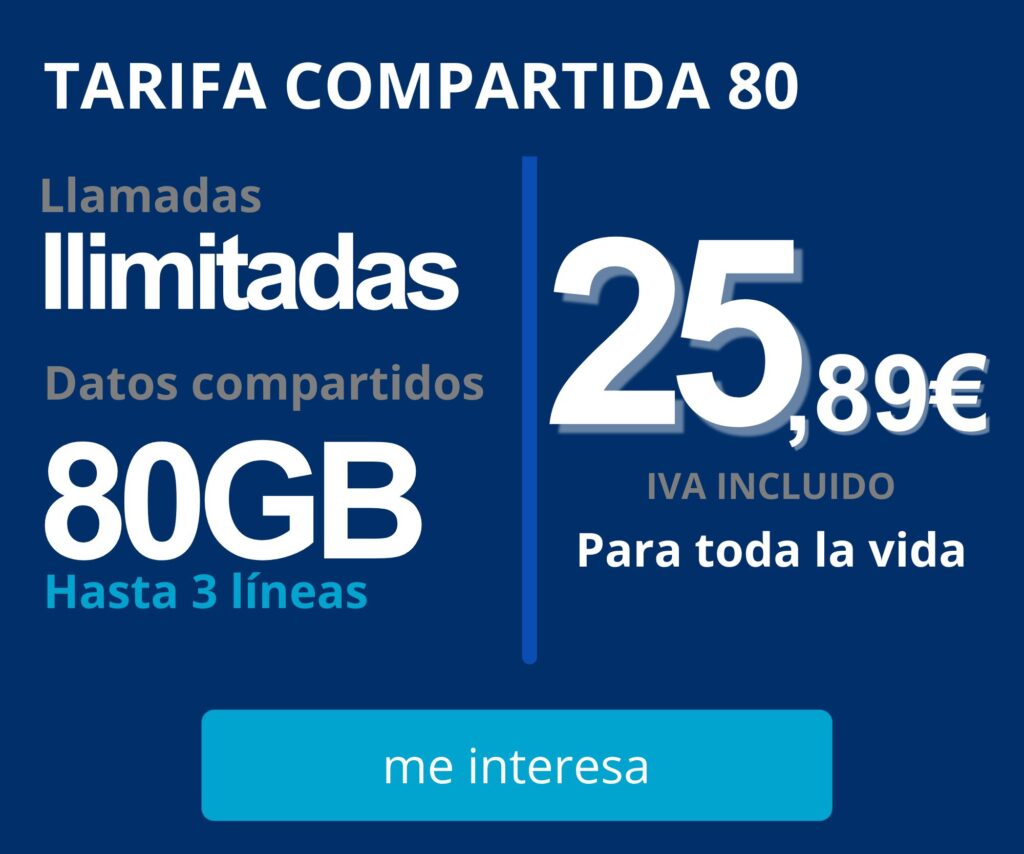 TARIFA 80GB COMPARTIDOS